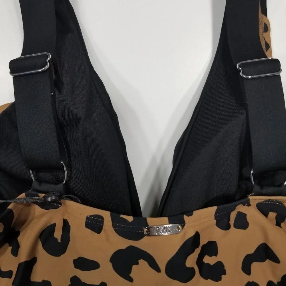 DKNY Leopard Print Tankini Top Size Large - Picture 9 of 9